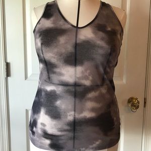 Tie Dye Cross Drape Back Tank Top